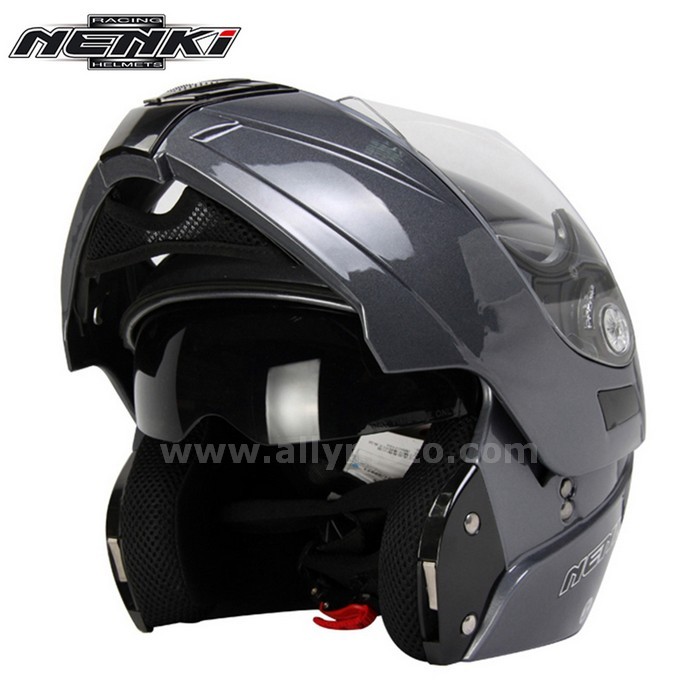 129 Nenki Full Face Helmet Modular Flip Up Street Motorbike Racing Rding Dual Visor Sun Shield Lens@4